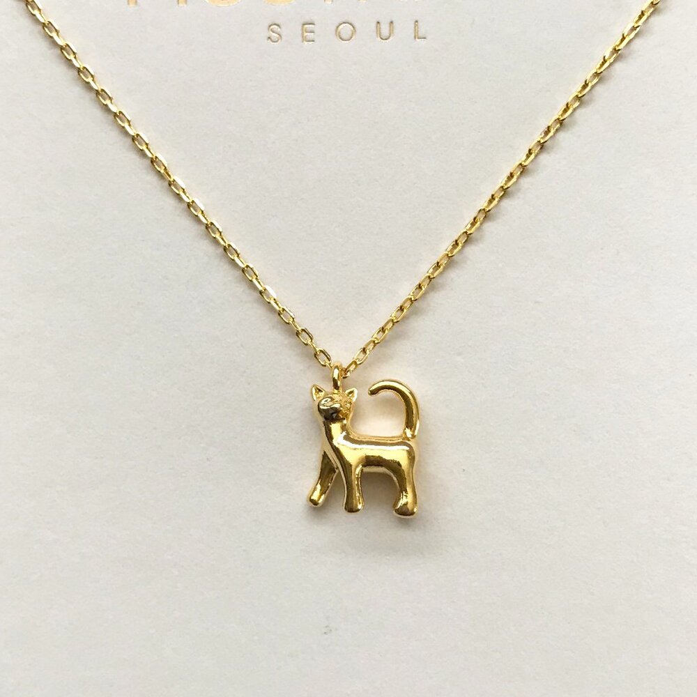 MUSTHAVE Gold Plated Cat Pendant Short Necklace